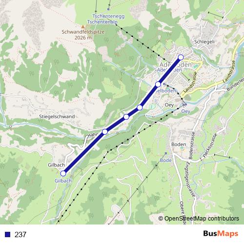 237 bus Line Map