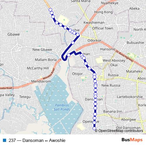 237 bus Line Map