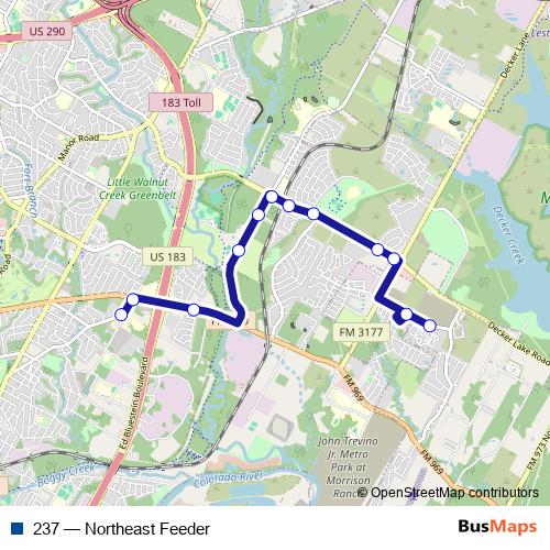 237 bus Line Map