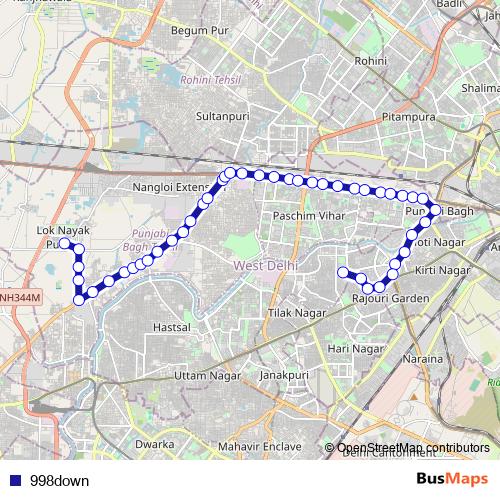 998down bus Line Map