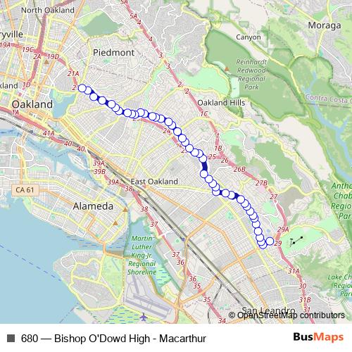 680 bus Line Map