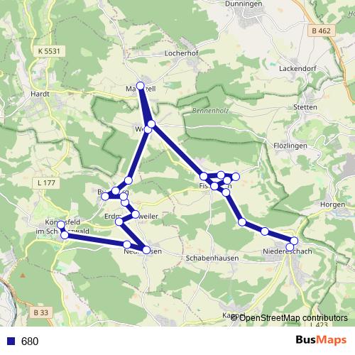 680 bus Line Map