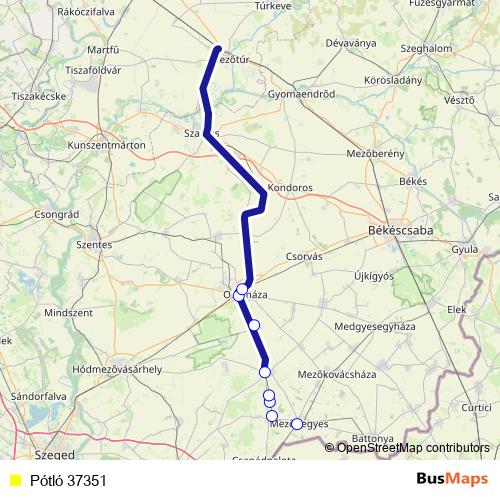 Pótló 37351 bus Line Map