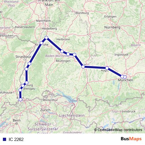 IC 2262 rail Line Map