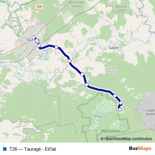 T26 bus Line Map