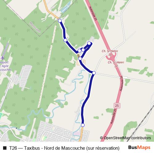 T26 bus Line Map