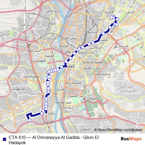 CTA 810 bus Line Map
