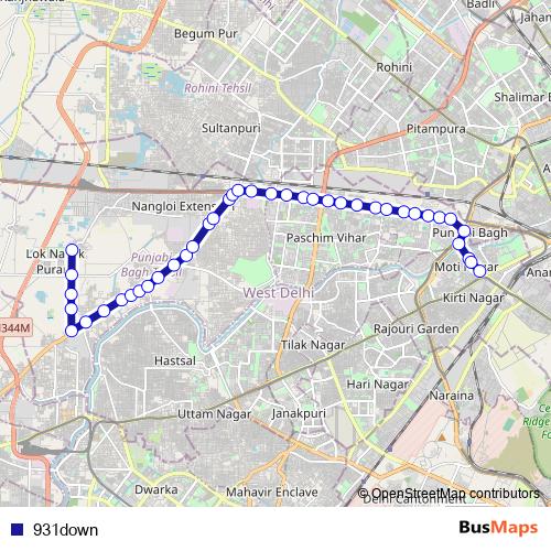 931down bus Line Map