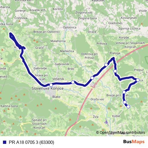 PR A18 0705 3 (63300) bus Line Map