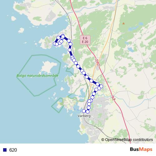 620 bus Line Map