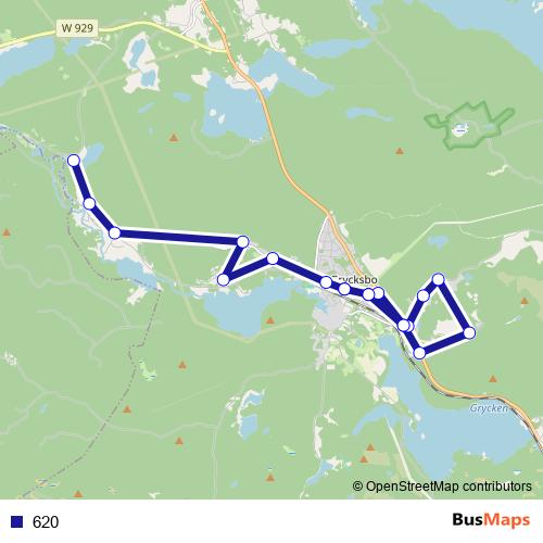 620 bus Line Map
