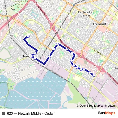 620 bus Line Map