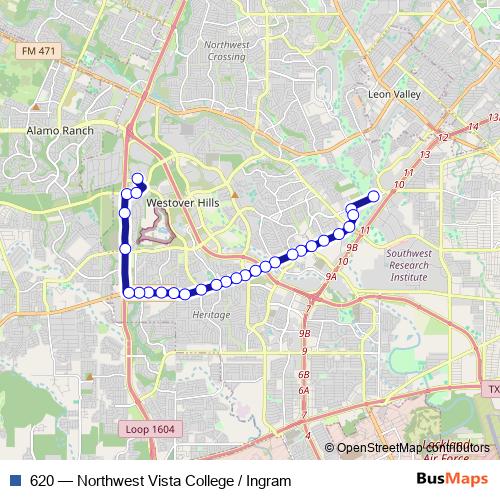 620 bus Line Map