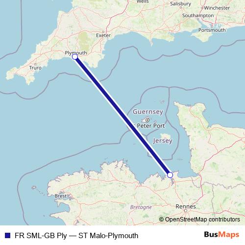 FR SML-GB Ply ferry Line Map