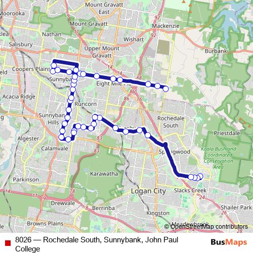 8026 bus Line Map
