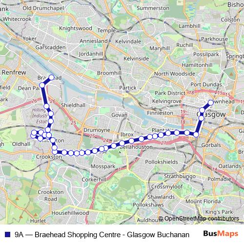 9A bus Line Map