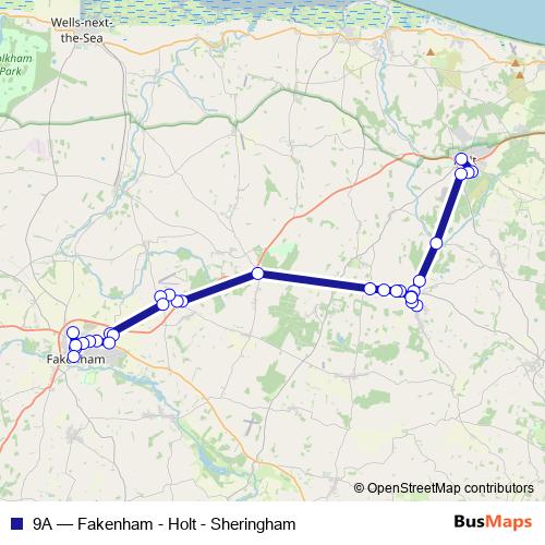 9A bus Line Map