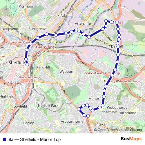 9a bus Line Map