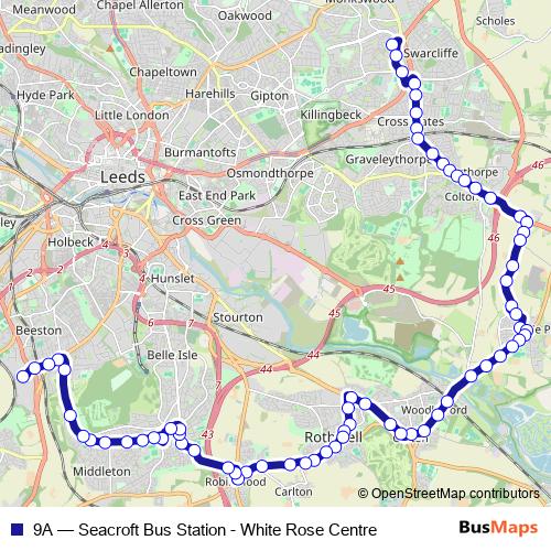 9A bus Line Map