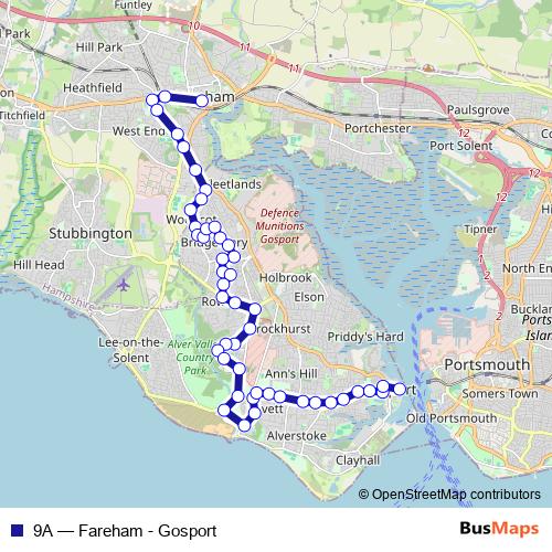 9A bus Line Map