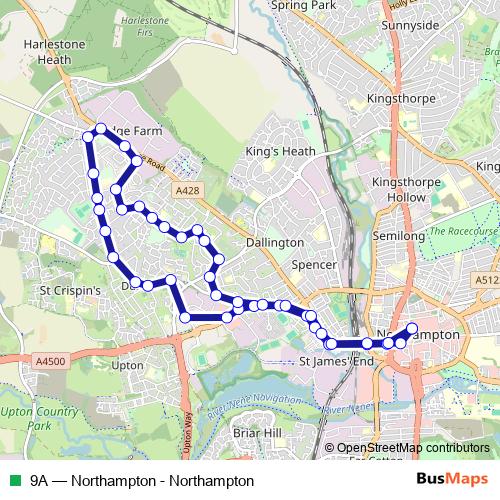 9A bus Line Map