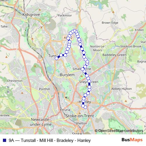 9A bus Line Map
