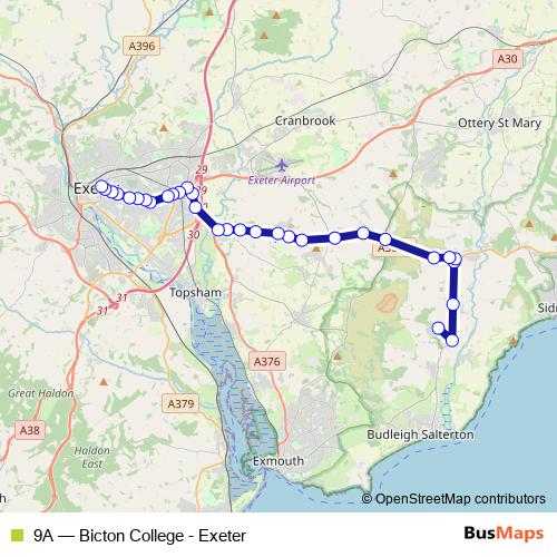 9A bus Line Map