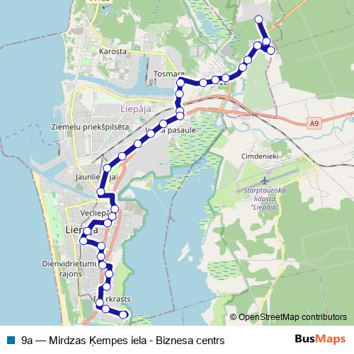 9a bus Line Map