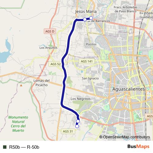 R50b bus Line Map