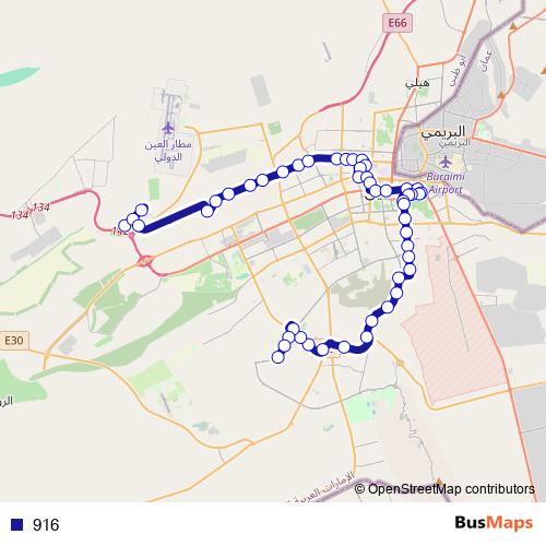 916 bus Line Map