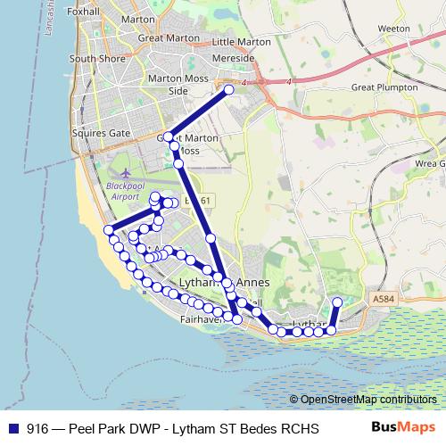 916 bus Line Map