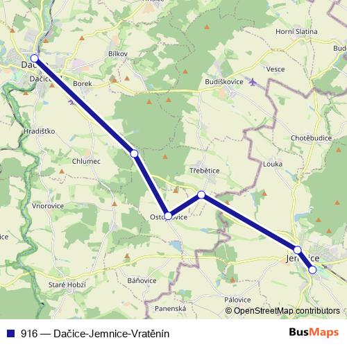 916 bus Line Map