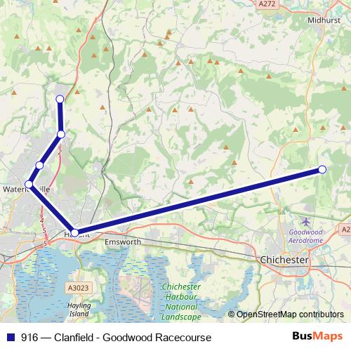 916 bus Line Map