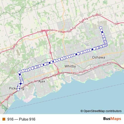 916 bus Line Map