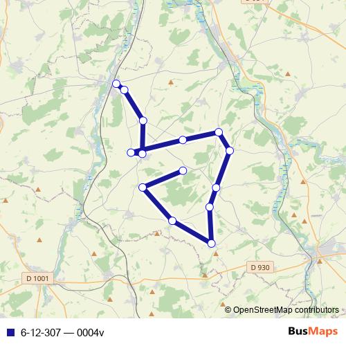 6-12-307 bus Line Map