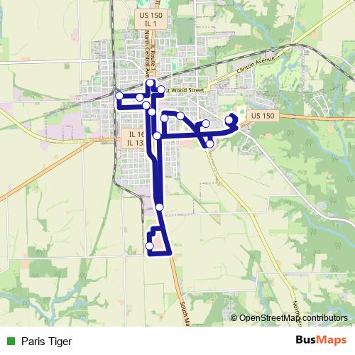 Paris Tiger bus Line Map