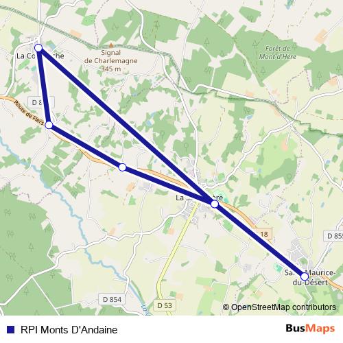 RPI Monts D'Andaine bus Line Map
