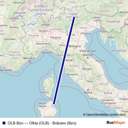 OLB-Bzo air Line Map