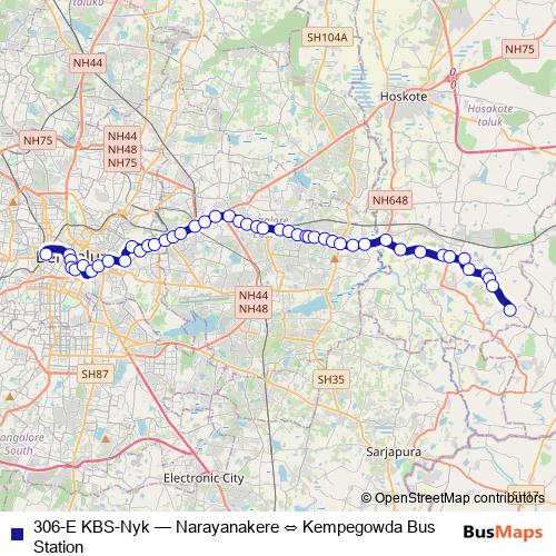 306-E KBS-Nyk bus Line Map