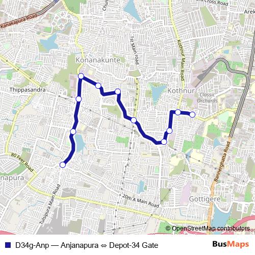 D34g-Anp bus Line Map