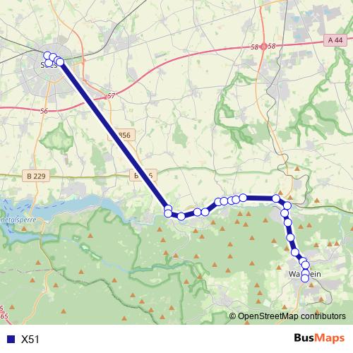 X51 bus Line Map