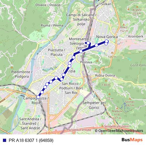 PR A18 6307 1 (64859) bus Line Map