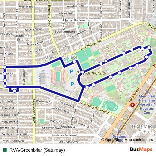 RVA/Greenbriar (Saturday) bus Line Map