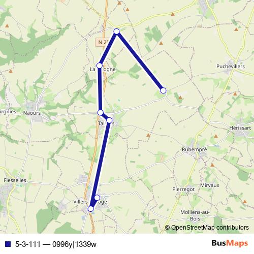 5-3-111 bus Line Map