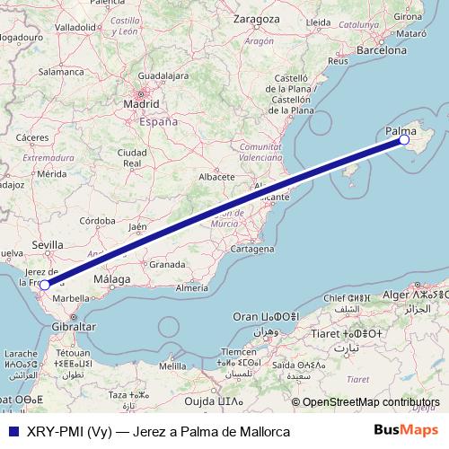 XRY-PMI (Vy) air Line Map