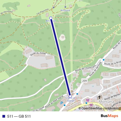 511 cable-car Line Map