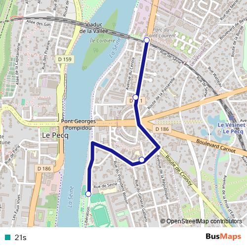 21s bus Line Map