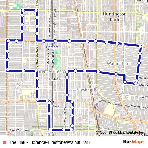 The Link - Florence-Firestone/Walnut Park bus Line Map