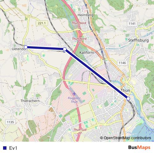 Ev1 bus Line Map