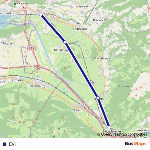 Ev1 bus Line Map